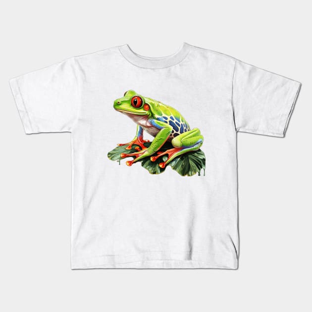 Red Eyed Tree Frog Kids T-Shirt by zooleisurelife